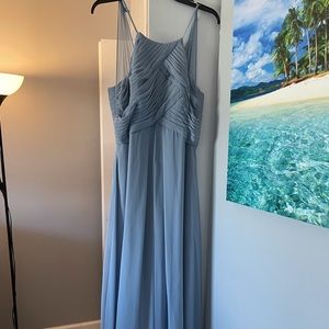 Azazie Dusty Blue Dress Size 8
